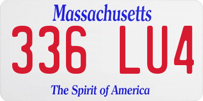 MA license plate 336LU4