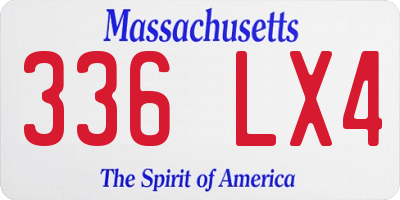 MA license plate 336LX4