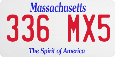 MA license plate 336MX5