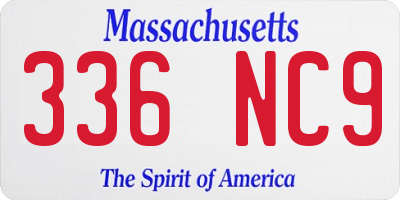MA license plate 336NC9