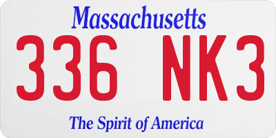 MA license plate 336NK3