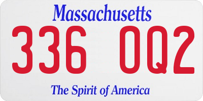 MA license plate 336OQ2