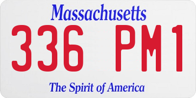 MA license plate 336PM1