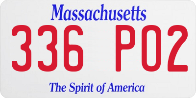 MA license plate 336PO2