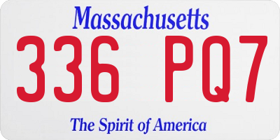 MA license plate 336PQ7