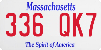 MA license plate 336QK7