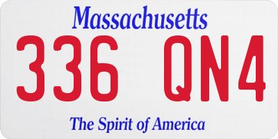 MA license plate 336QN4