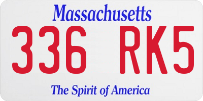 MA license plate 336RK5