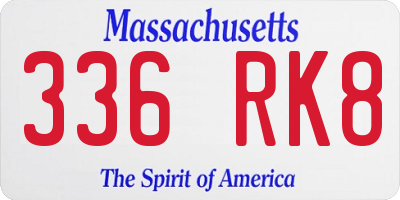 MA license plate 336RK8
