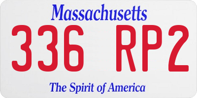 MA license plate 336RP2