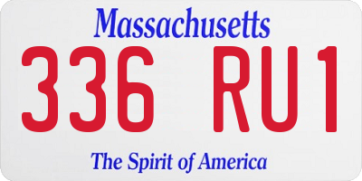 MA license plate 336RU1