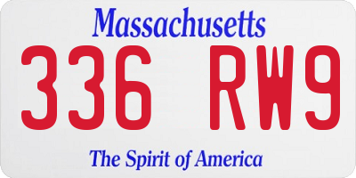 MA license plate 336RW9