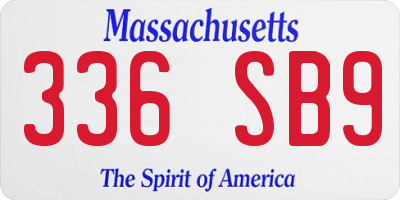 MA license plate 336SB9