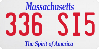 MA license plate 336SI5
