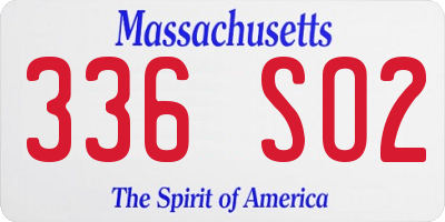 MA license plate 336SO2