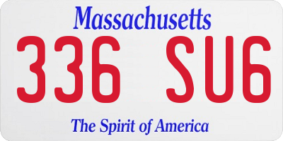 MA license plate 336SU6