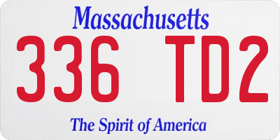 MA license plate 336TD2