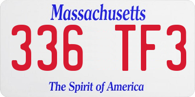 MA license plate 336TF3