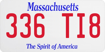 MA license plate 336TI8