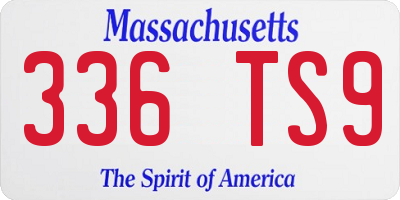 MA license plate 336TS9