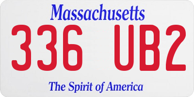 MA license plate 336UB2