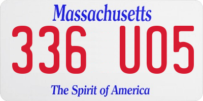 MA license plate 336UO5