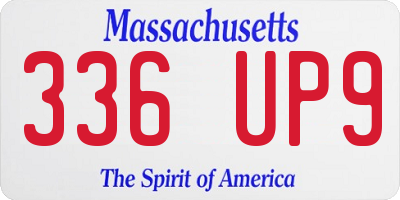 MA license plate 336UP9