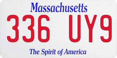 MA license plate 336UY9