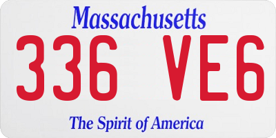 MA license plate 336VE6