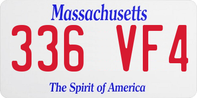 MA license plate 336VF4
