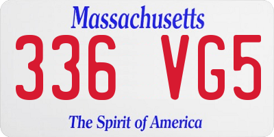MA license plate 336VG5