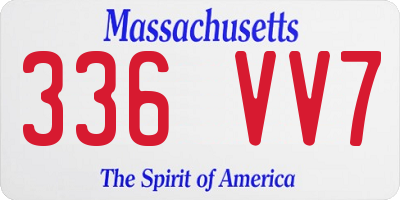 MA license plate 336VV7