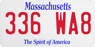 MA license plate 336WA8