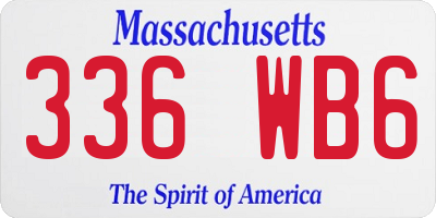 MA license plate 336WB6