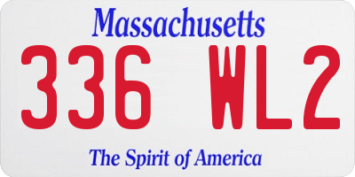 MA license plate 336WL2