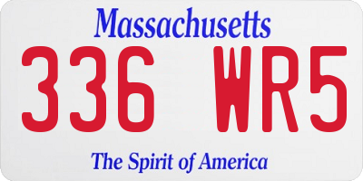 MA license plate 336WR5