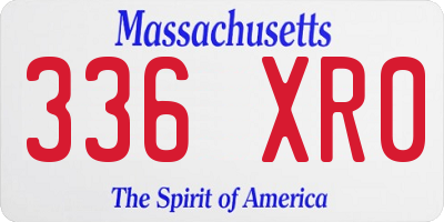 MA license plate 336XR0