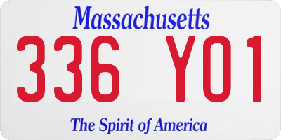 MA license plate 336YO1