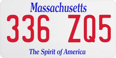 MA license plate 336ZQ5