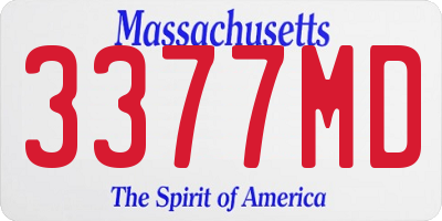 MA license plate 3377MD