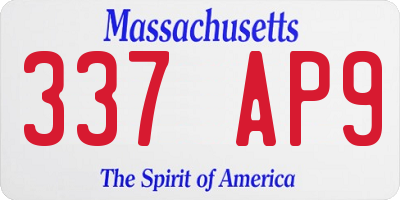 MA license plate 337AP9