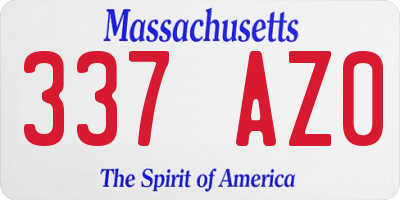 MA license plate 337AZ0