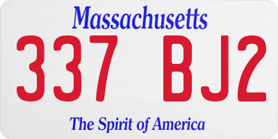 MA license plate 337BJ2