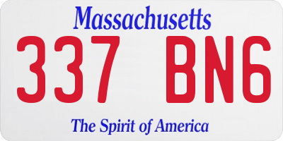MA license plate 337BN6