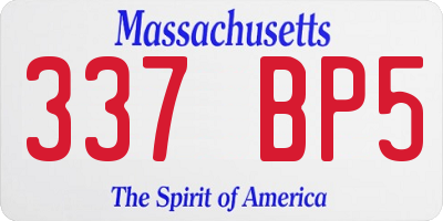 MA license plate 337BP5