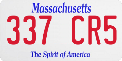MA license plate 337CR5