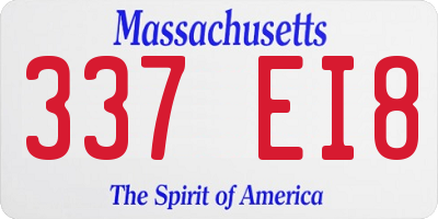 MA license plate 337EI8