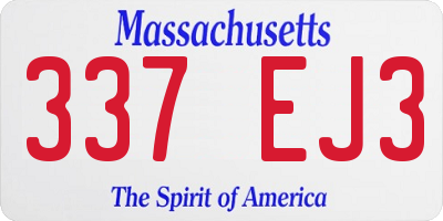 MA license plate 337EJ3