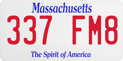 MA license plate 337FM8