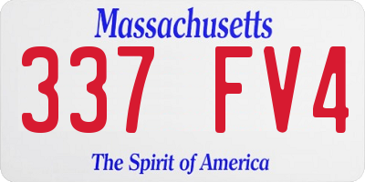 MA license plate 337FV4